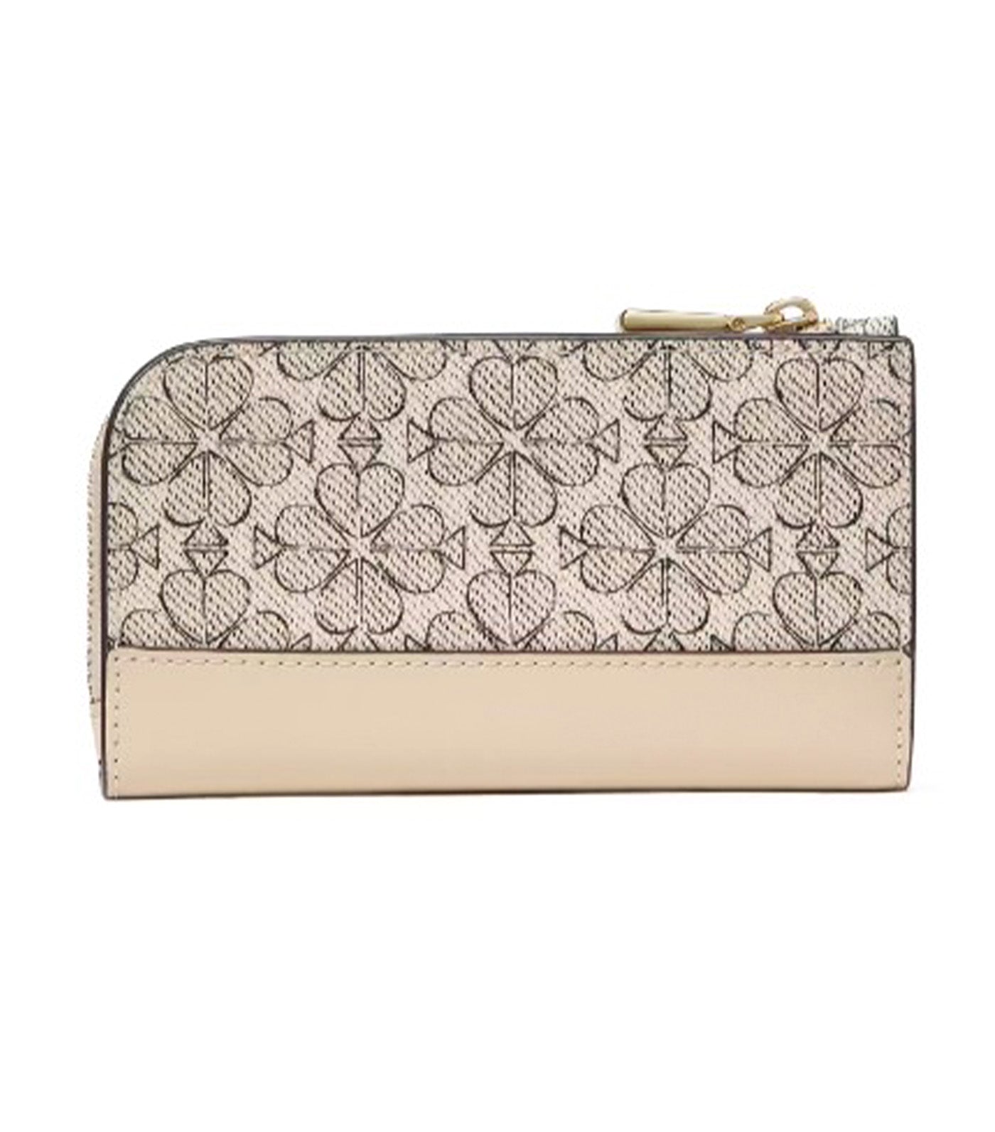 Spade Flower Small Slim Bifold Wallet Neutral Multi