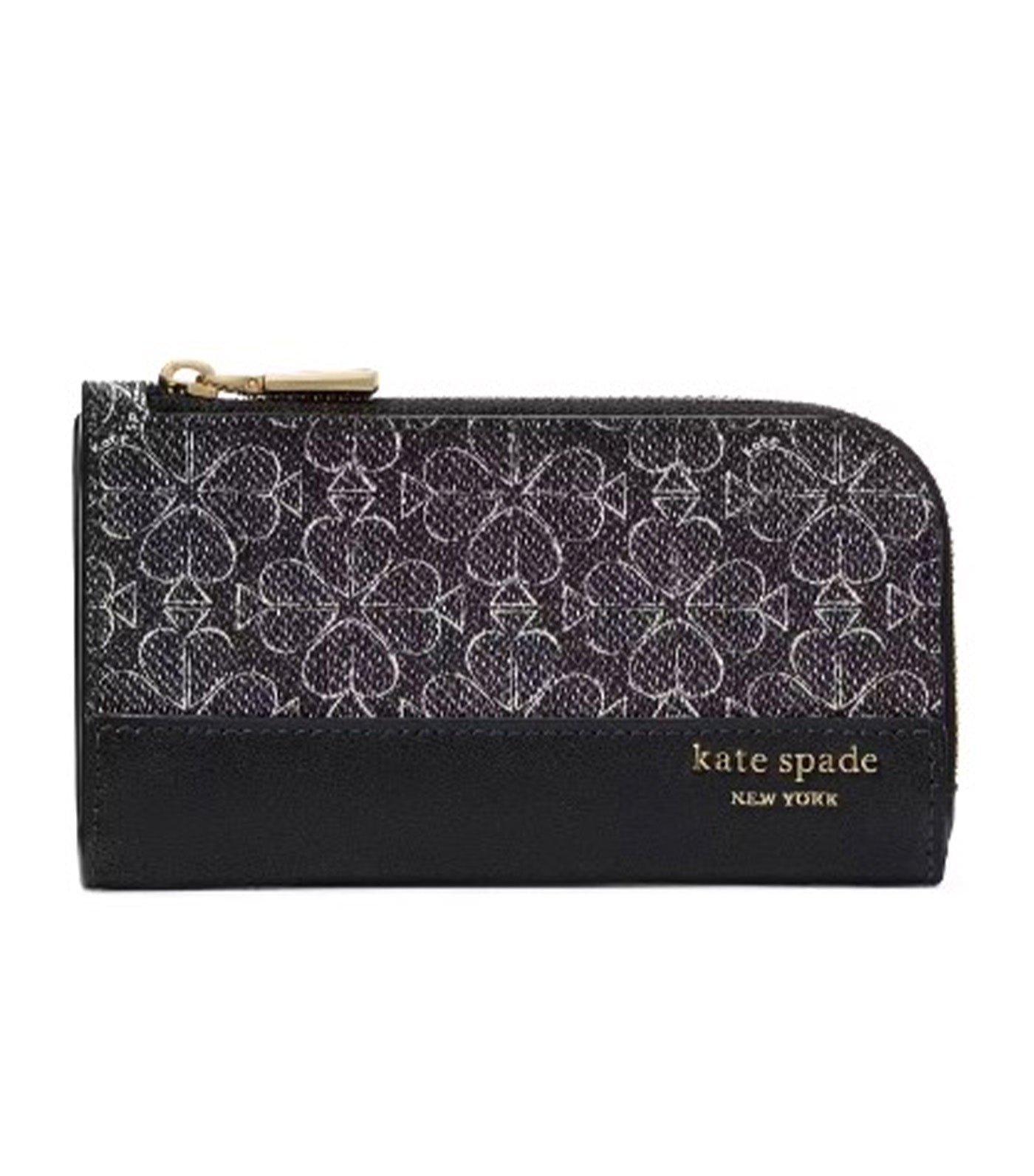 Spade Flower Small Slim Bifold Wallet Black Multi