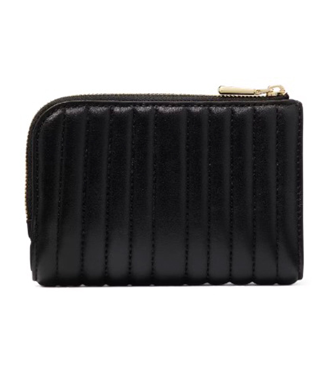 Deco Quilted Compact Wallet Black