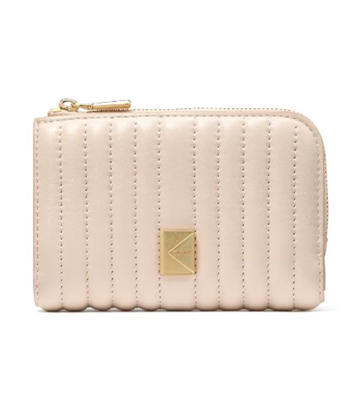 Deco Quilted Compact Wallet Milk Glass