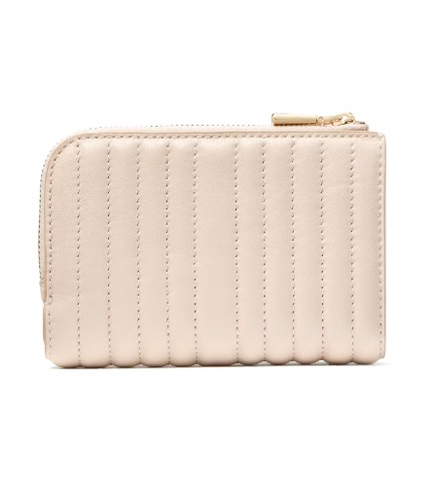 Deco Quilted Compact Wallet Milk Glass