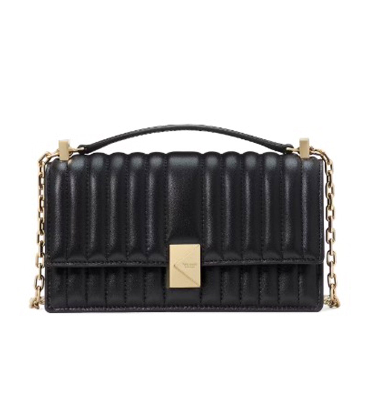 Deco Quilted Mini Flap Chain Crossbody Black