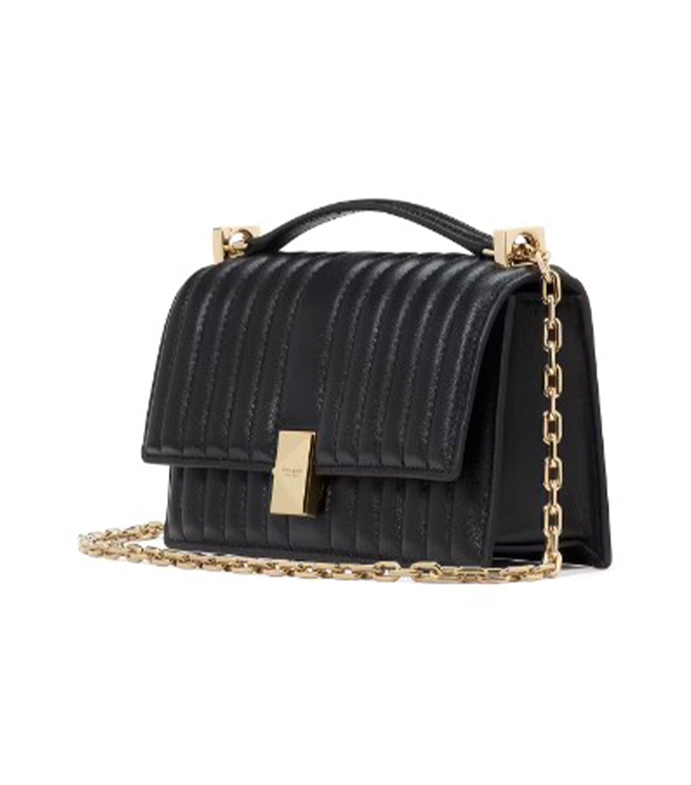 Deco Quilted Mini Flap Chain Crossbody Black