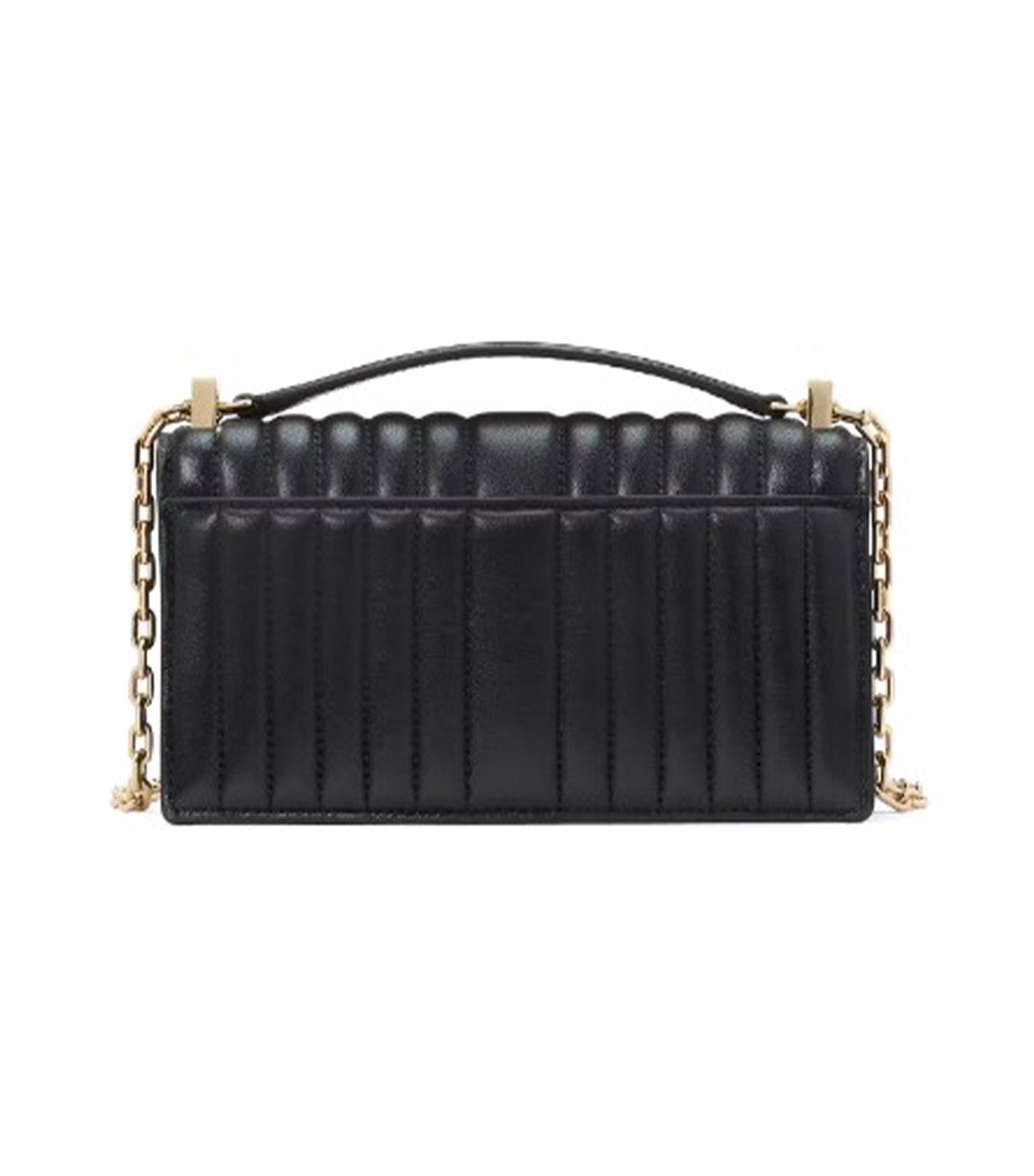 Deco Quilted Mini Flap Chain Crossbody Black