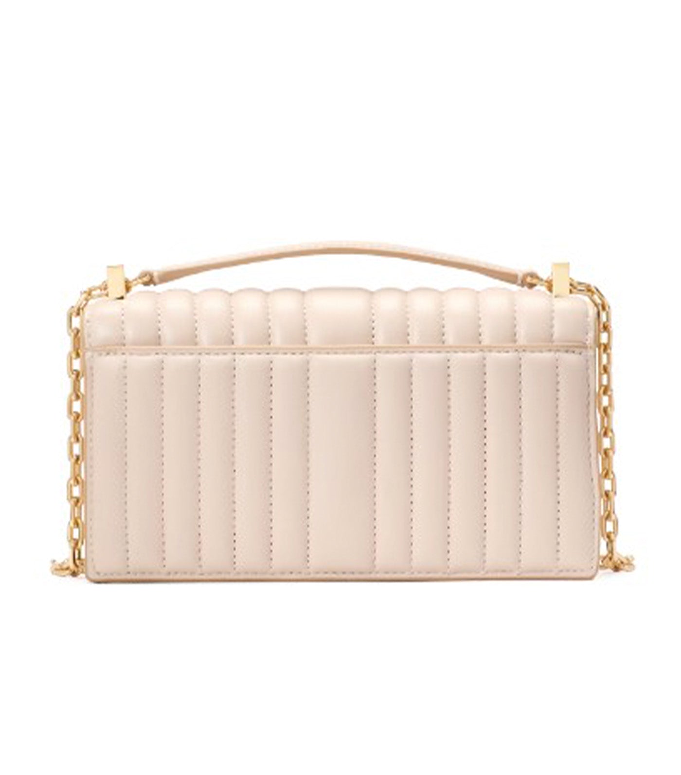 Deco Quilted Mini Flap Chain Crossbody Milk Glass