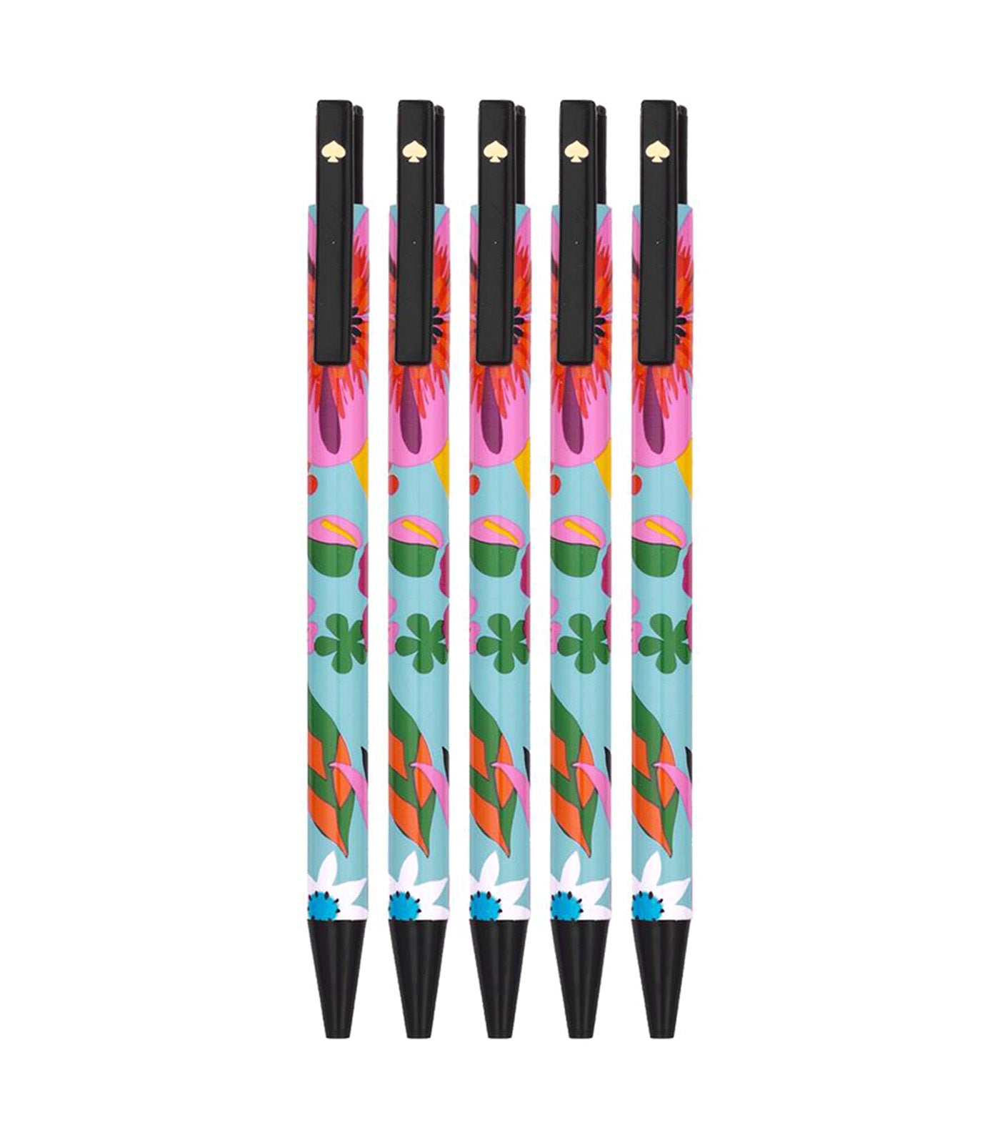 Safari Floral Click Pen Set Light Blue