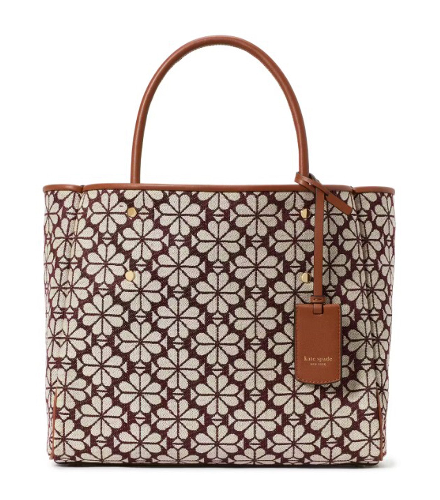 Spade Flower Jacquard Medium Everything Tote Burgundy Multi