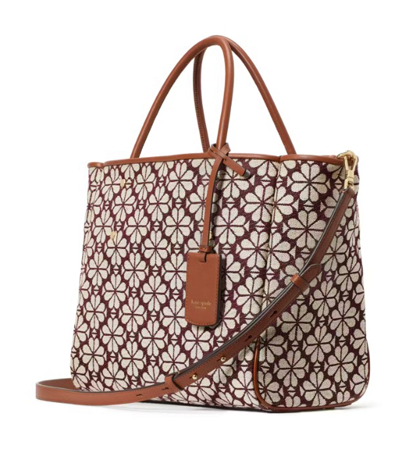 Spade Flower Jacquard Medium Everything Tote Burgundy Multi