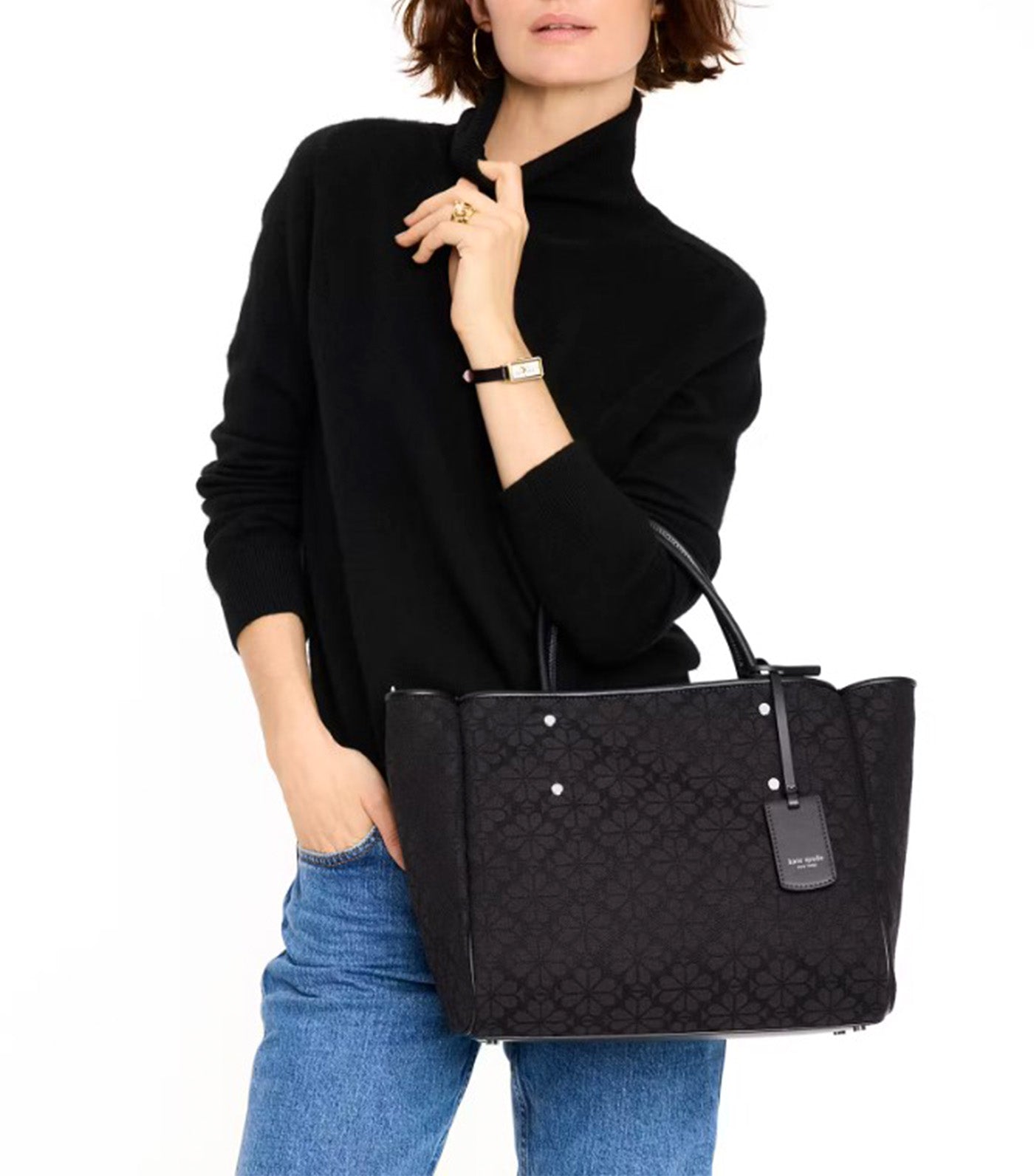 【Kate Spade】Spade Flower Medium Everything Tote ◆国内発送 Spade Flower Jacquard Stripe Everything Large Tote | Kate