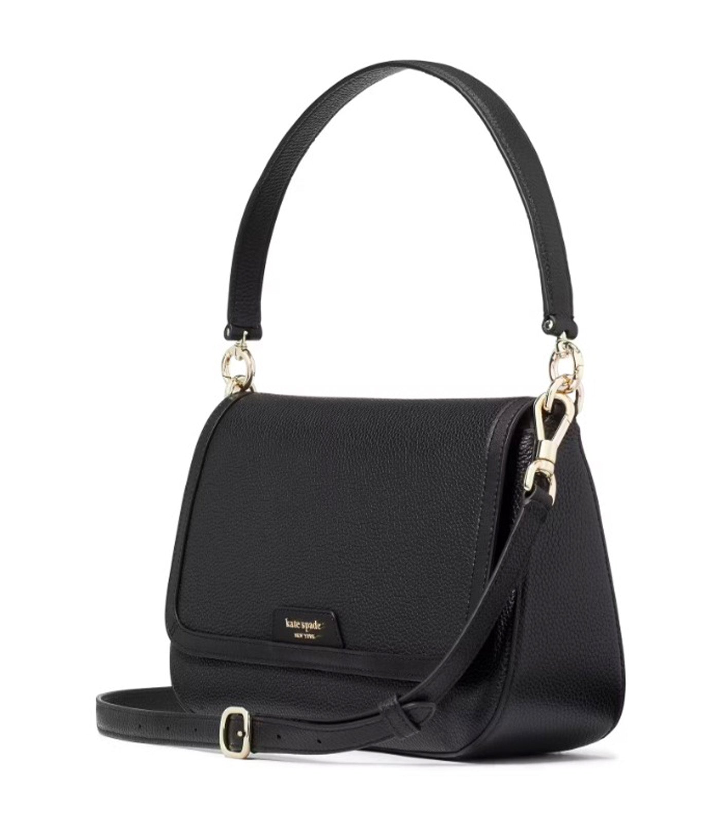 Hudson Convertible Flap Shoulder Bag Black