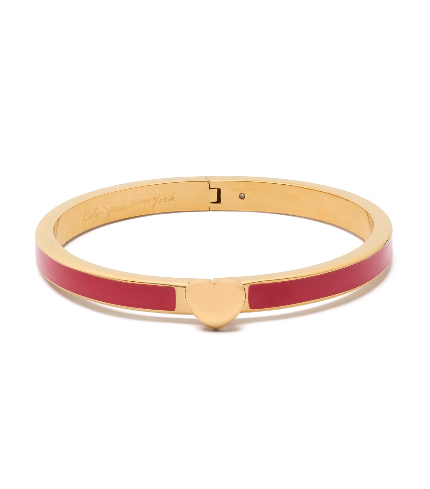 Heart You Enamel Hinged Bangle Red