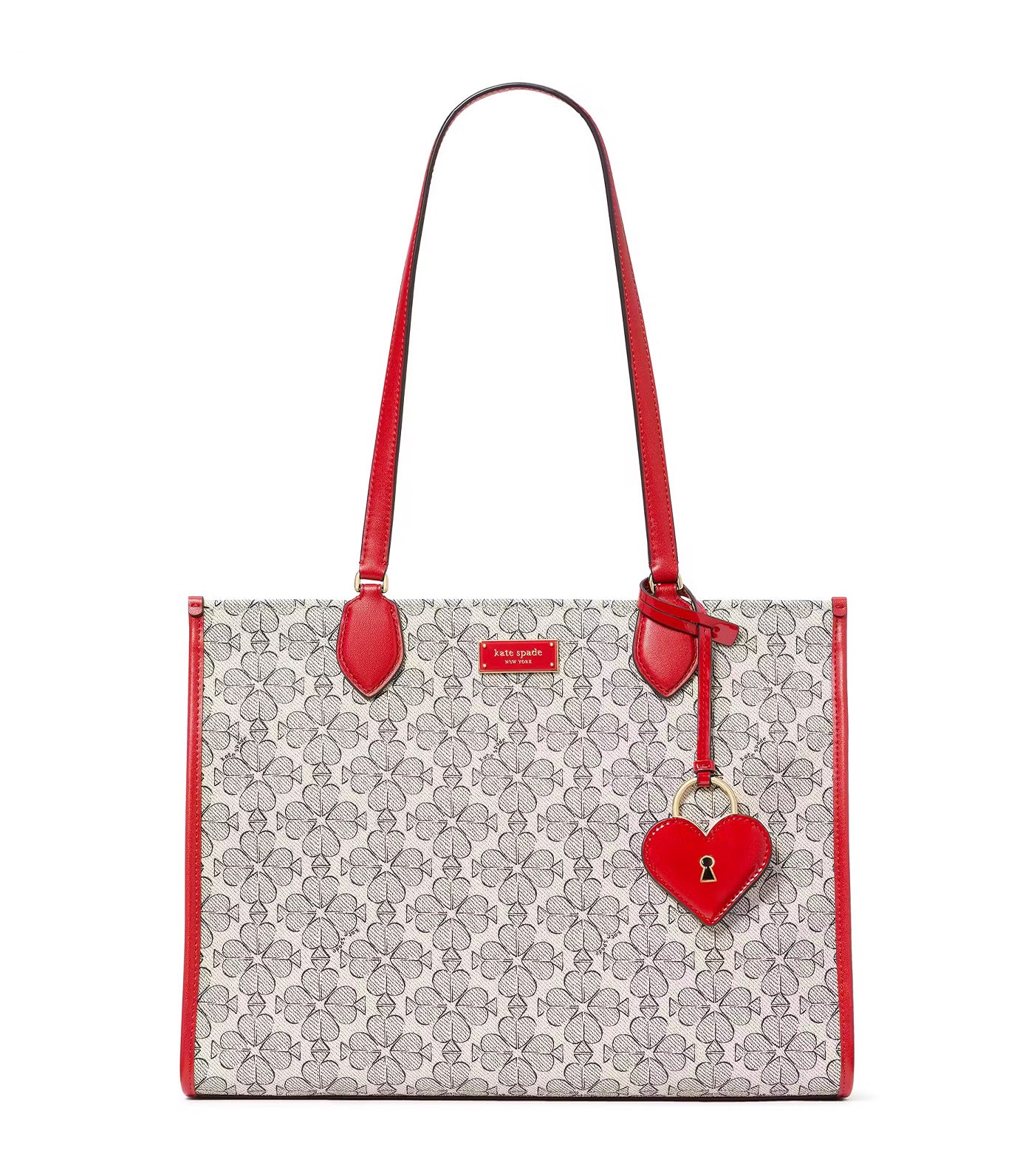 Spade Flower Coated Canvas Large Market Tote Cherry Rouge Multi