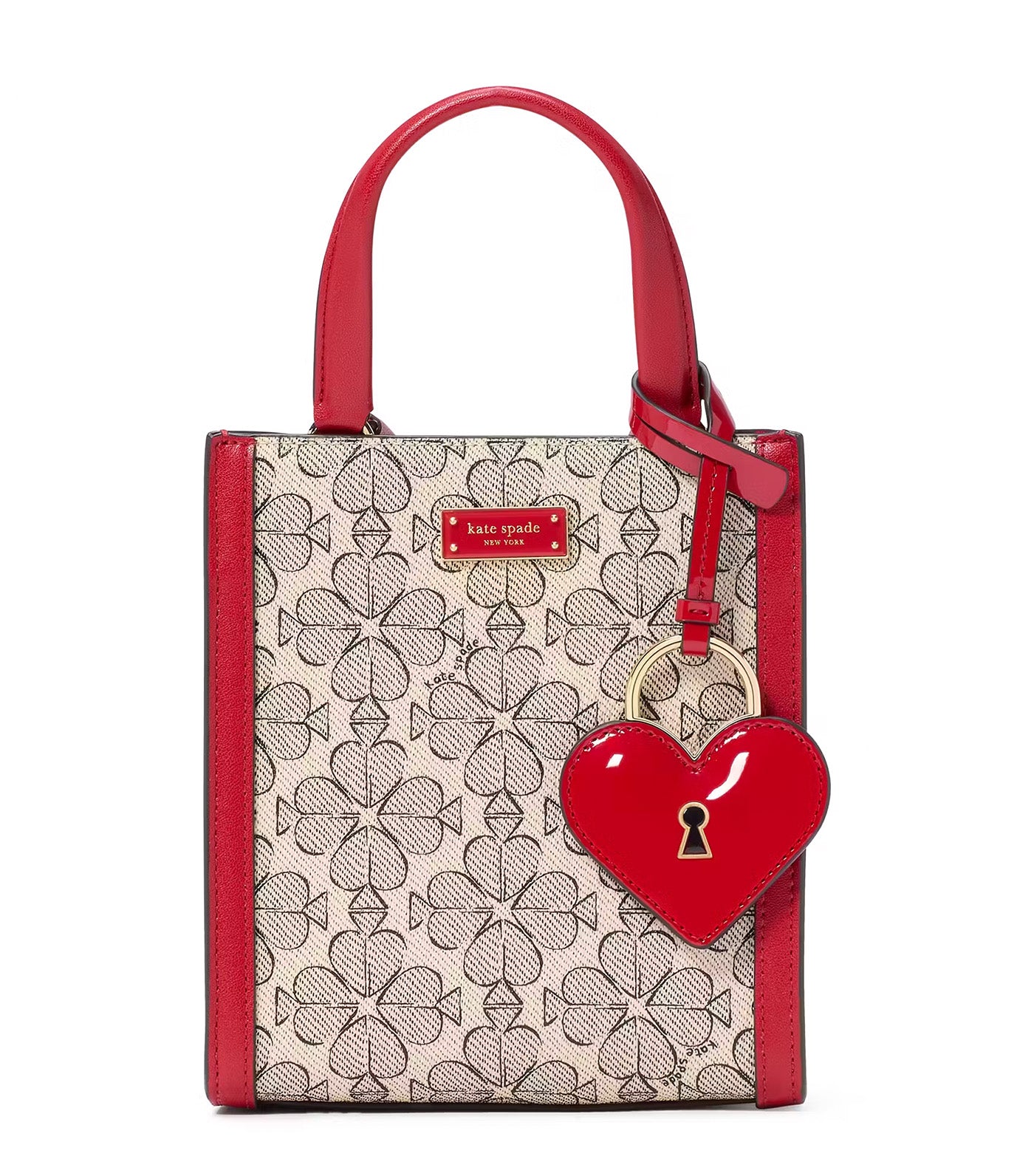 Spade Flower Coated Canvas Manhattan Mini Tote Cherry Rouge Multi