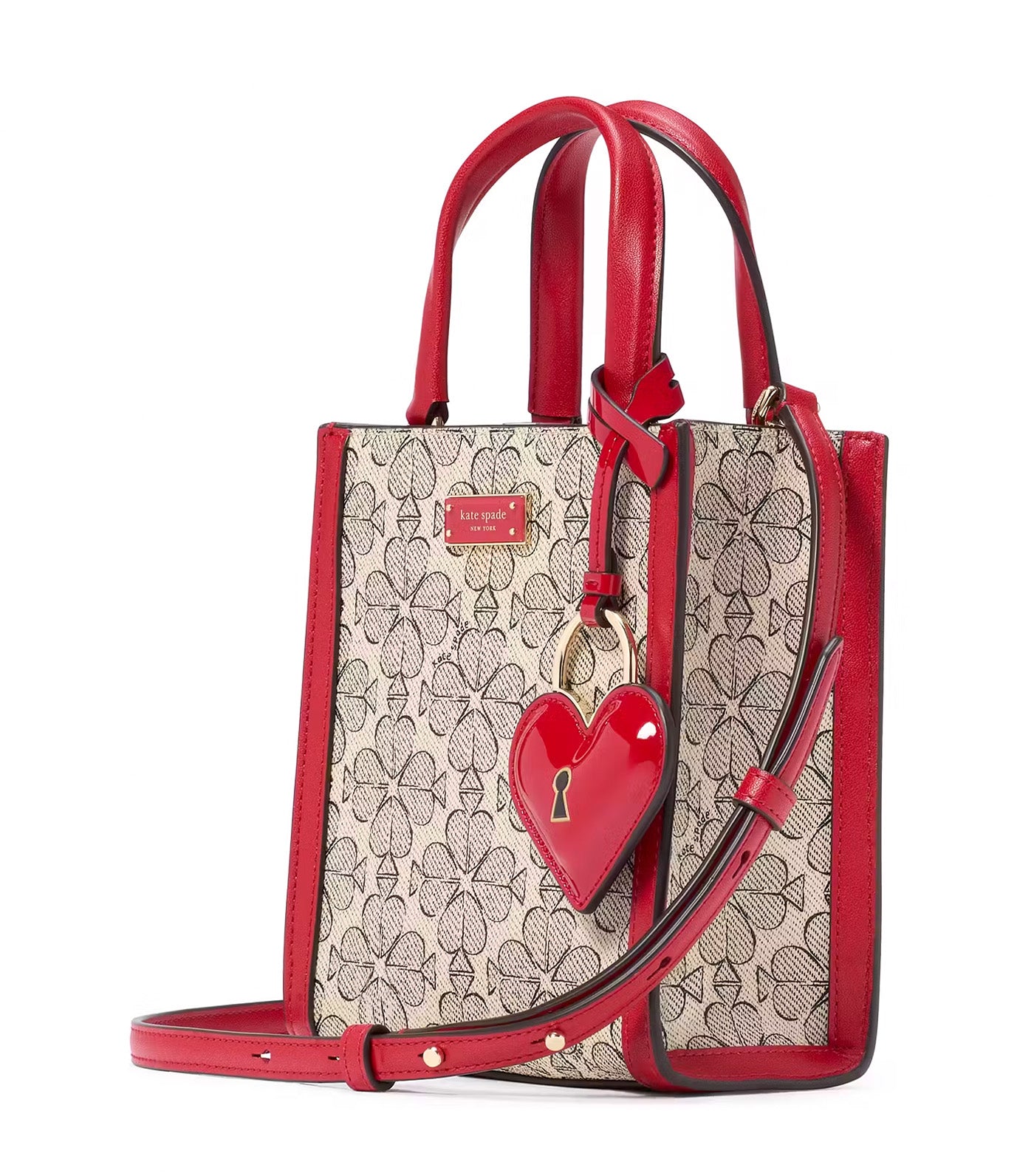 Spade Flower Coated Canvas Manhattan Mini Tote Cherry Rouge Multi