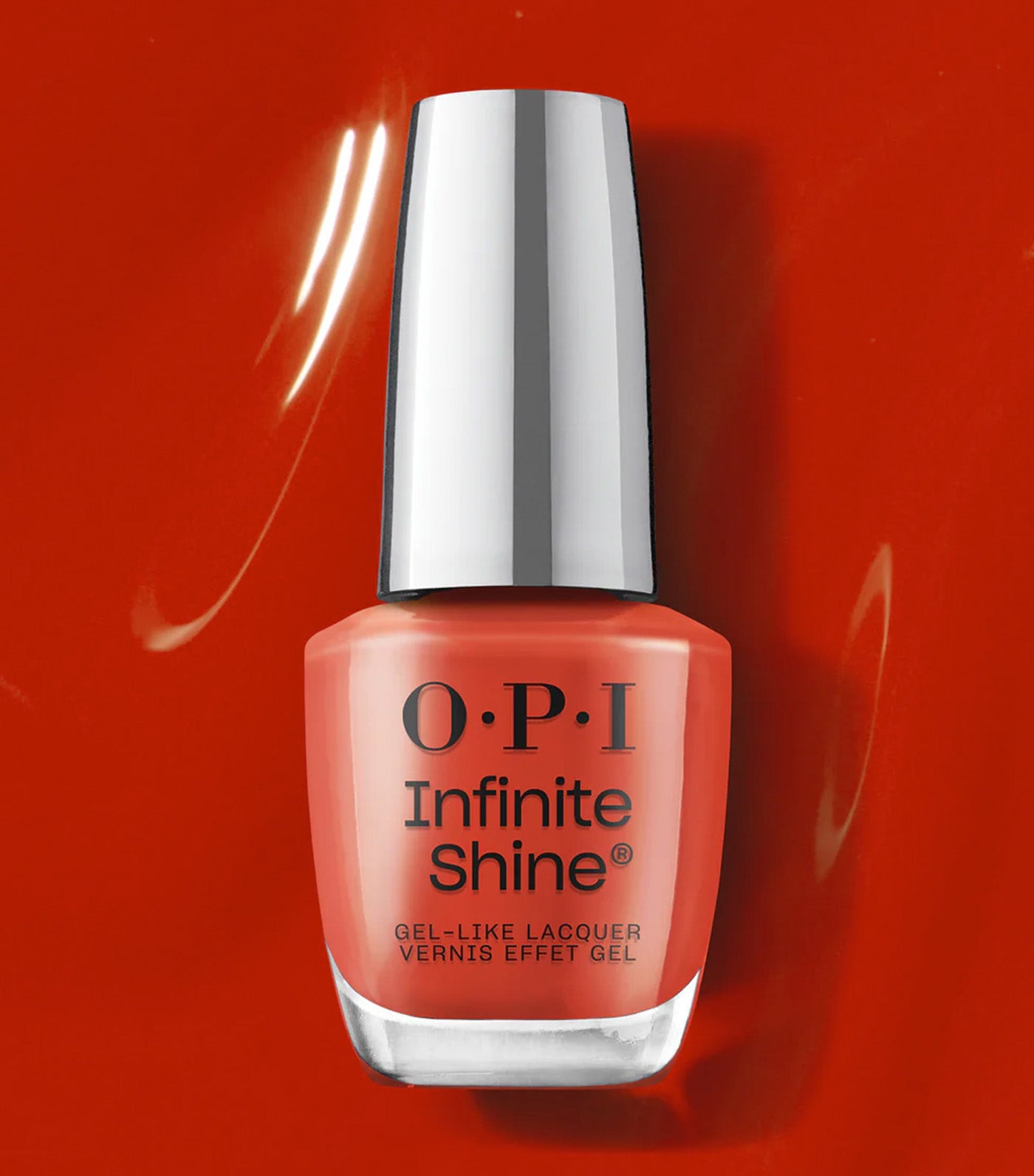 OPI Infinite Shine Knock 'Em Red