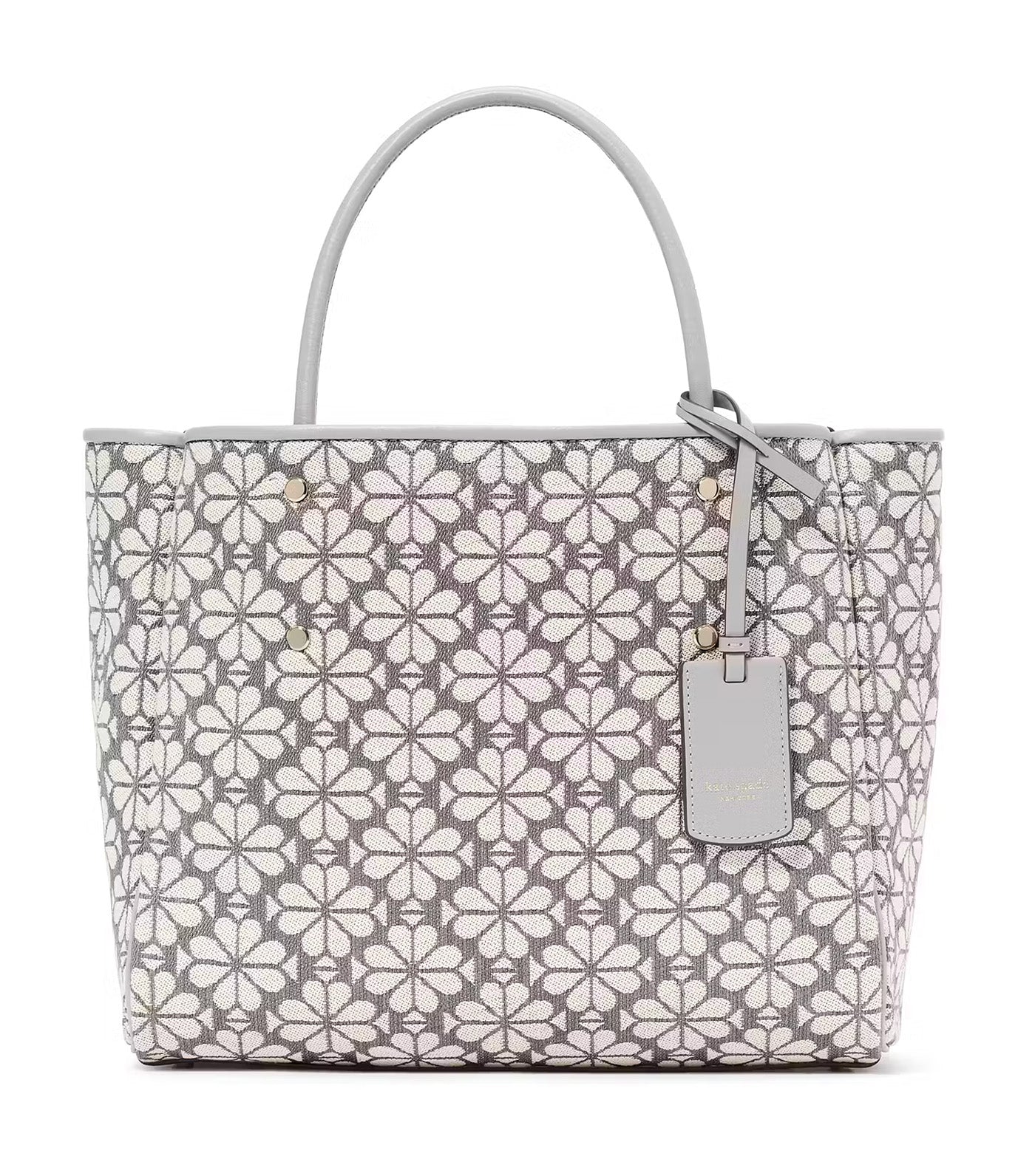 Spade Flower Jacquard Medium Everything Tote Gray
