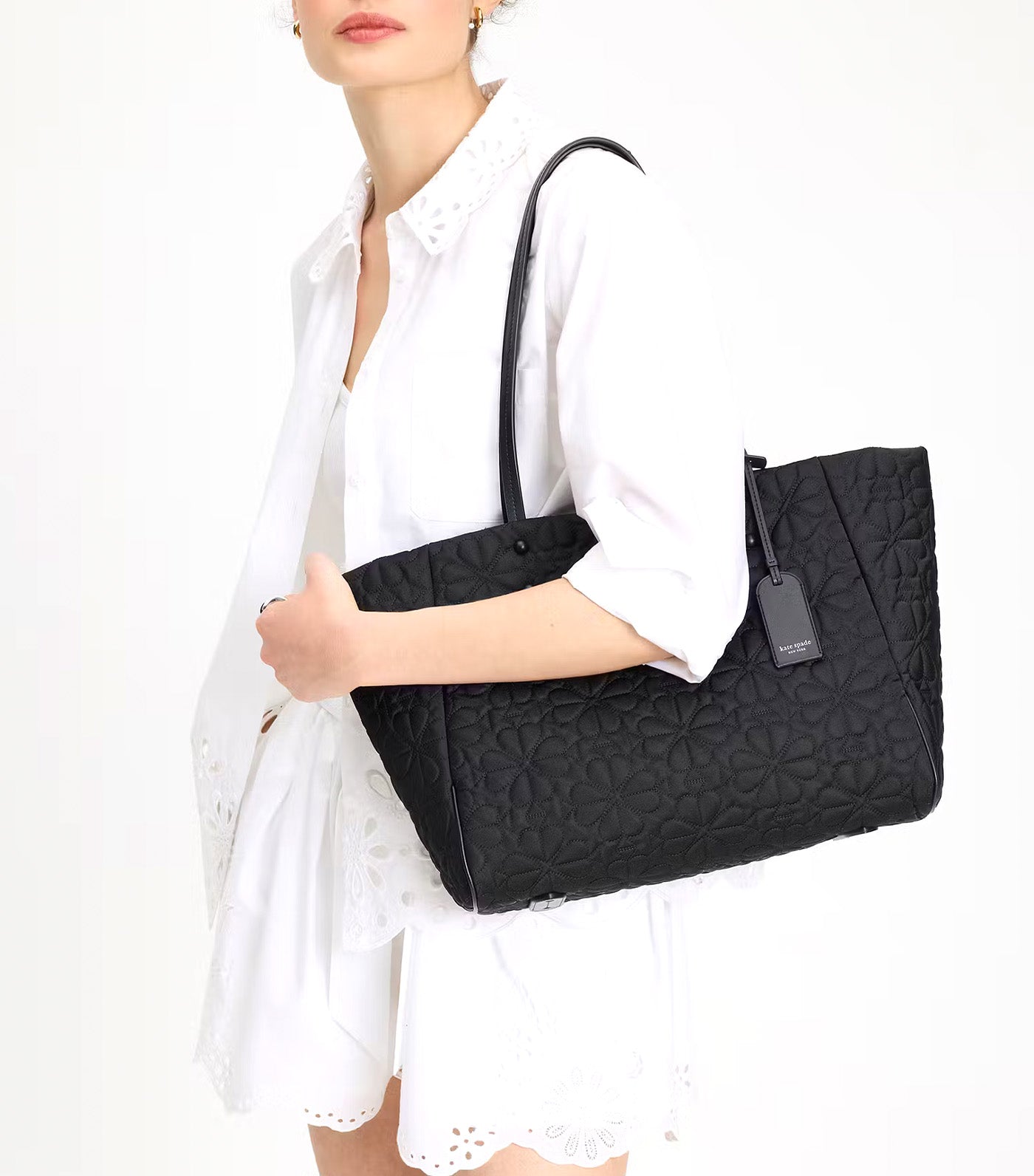 Kate Spade New York Tilly Quilted Medium Tote Bag Black