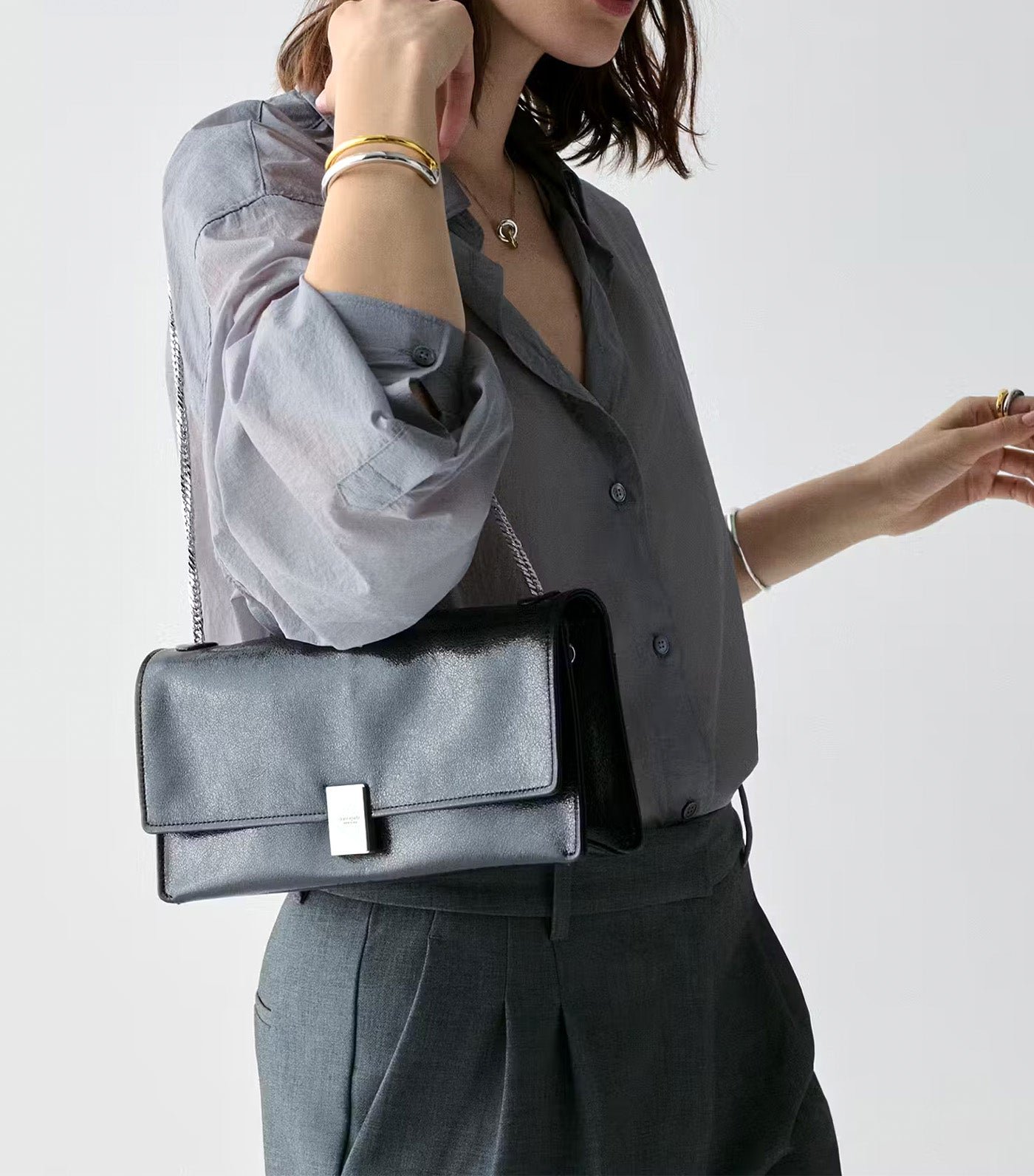 Deco Glazed Soft Shoulder Bag