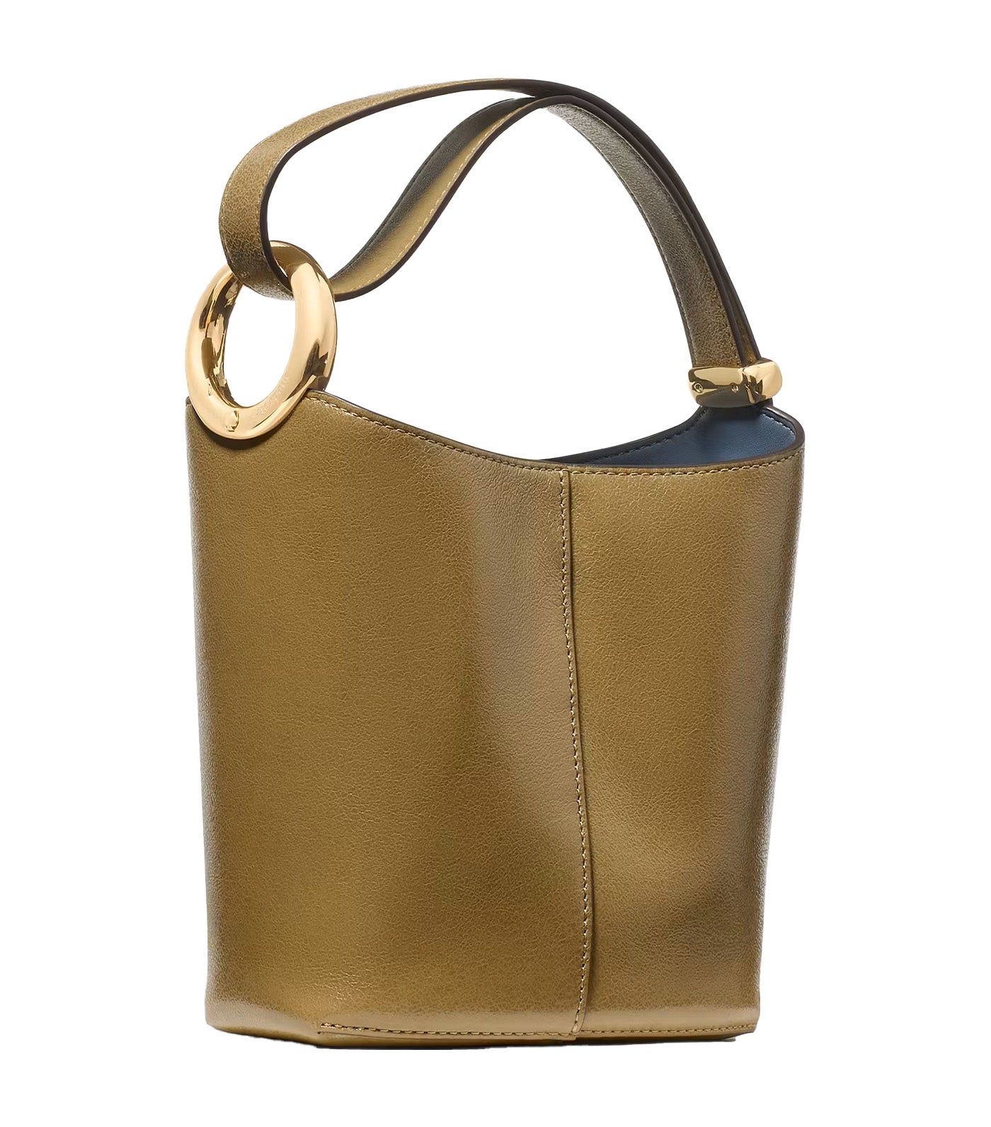 Halo Glazed Leather Mini Bucket Bag