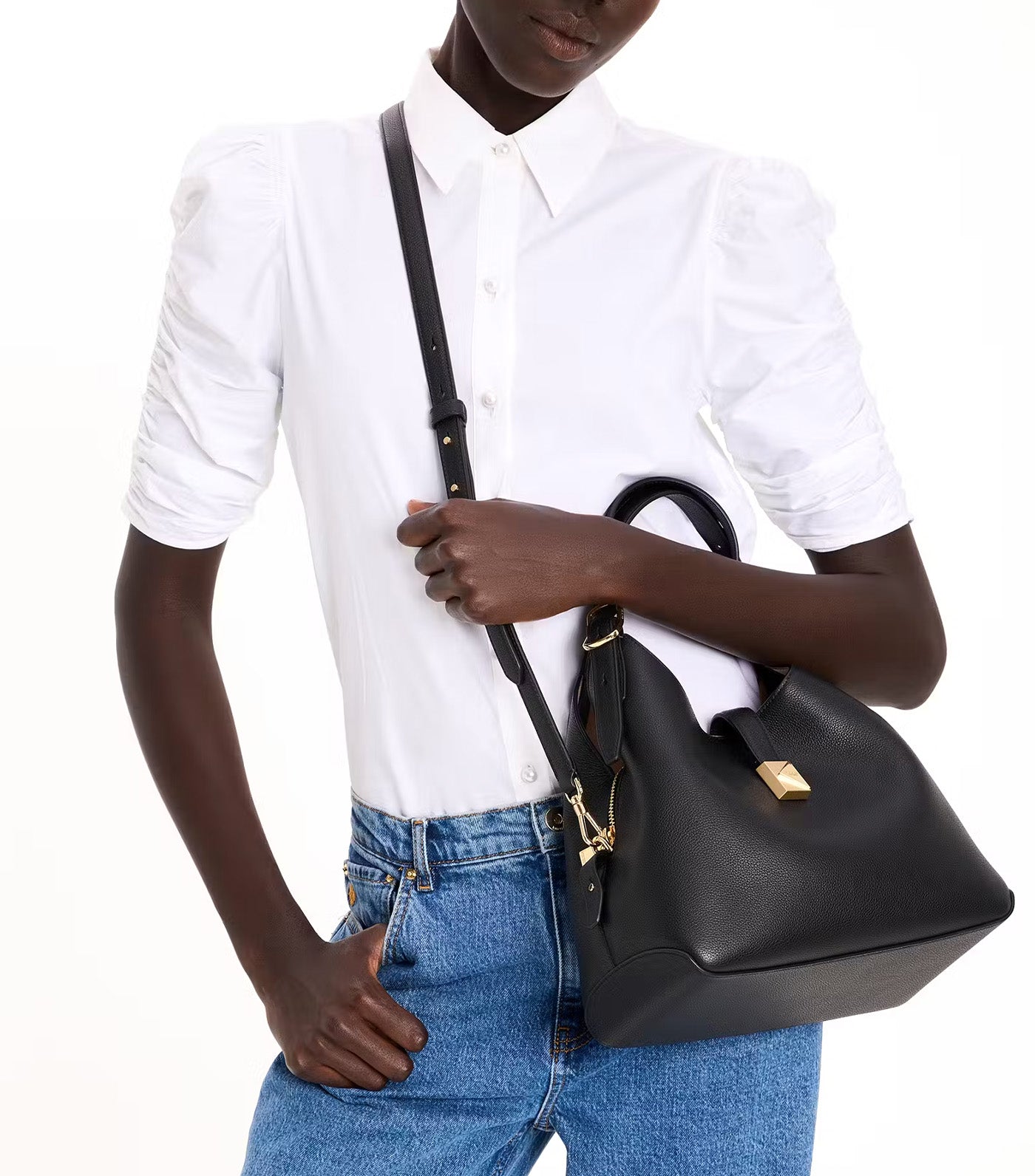 Deco Medium Crossbody Tote Black