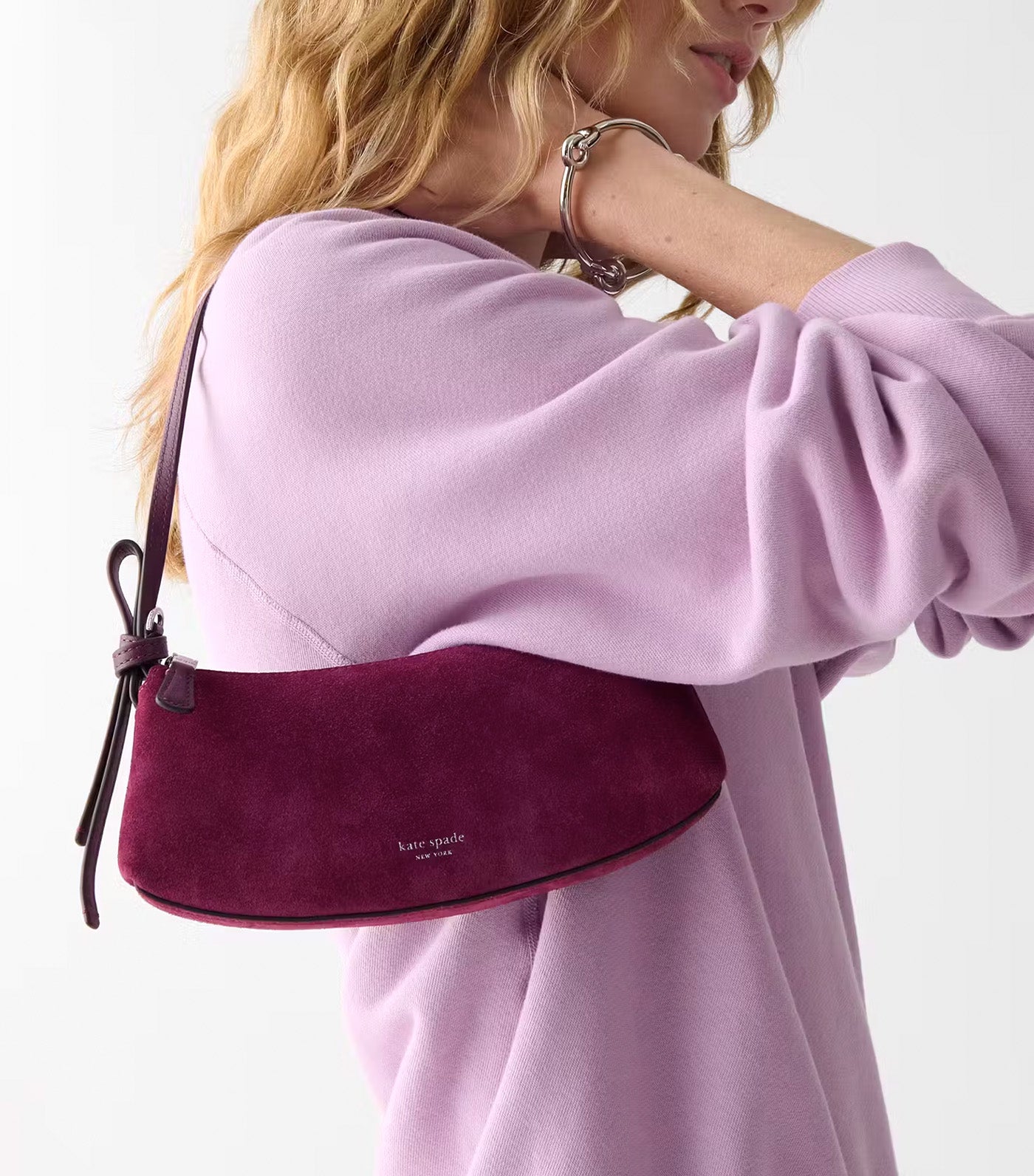 Kate Spade New York Loop Suede Pochette Purple Agate | Rustan's