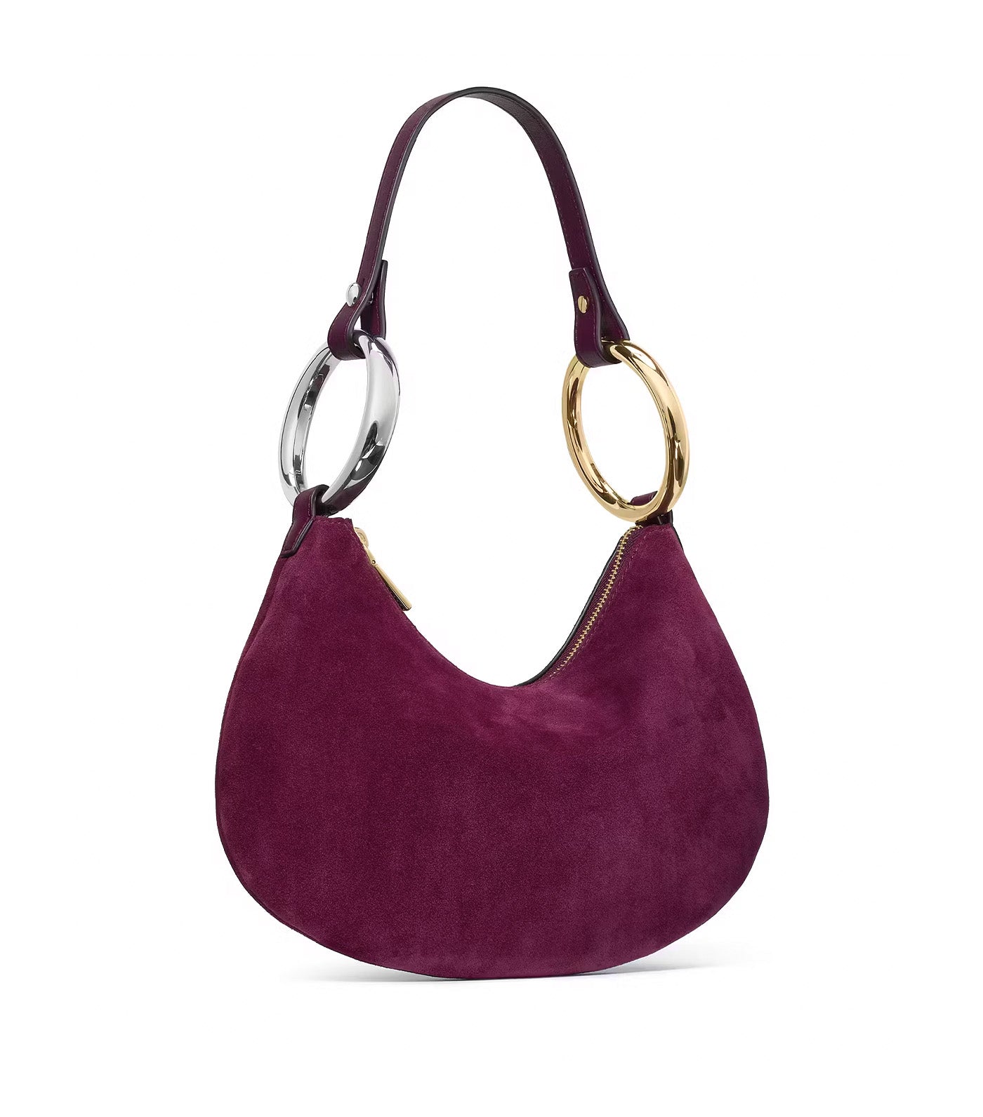 The Suede Bangle Bag Purple Agate