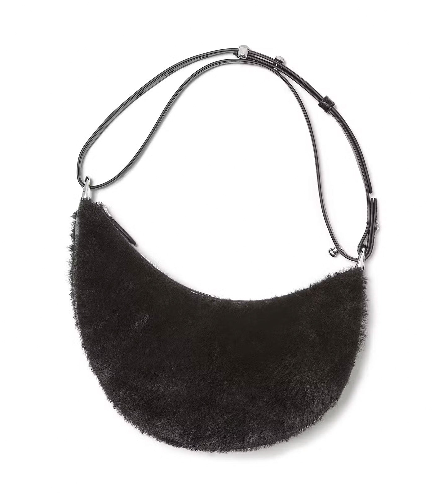 Duo Shearling Bear Crossbody Bag Black Multi