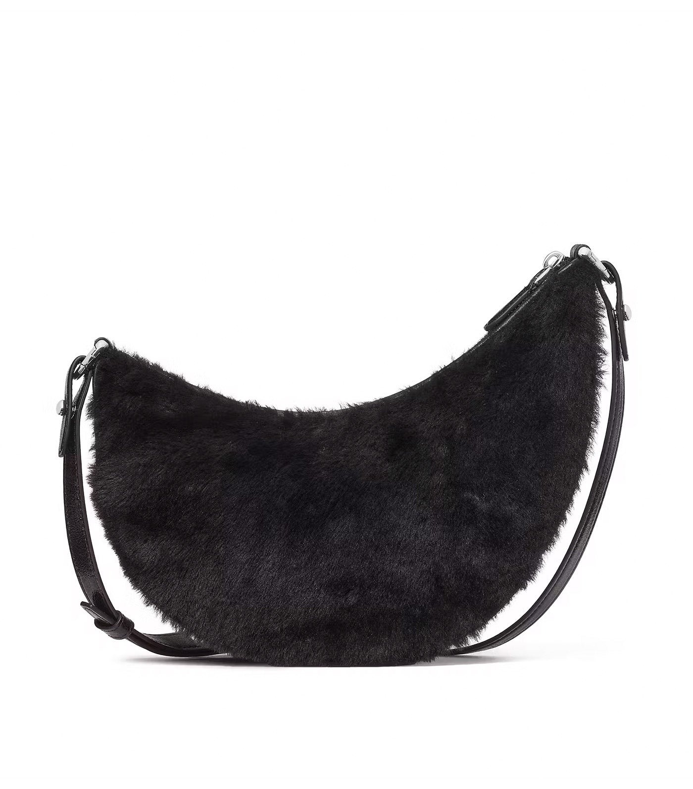 Duo Shearling Bear Crossbody Bag Black Multi