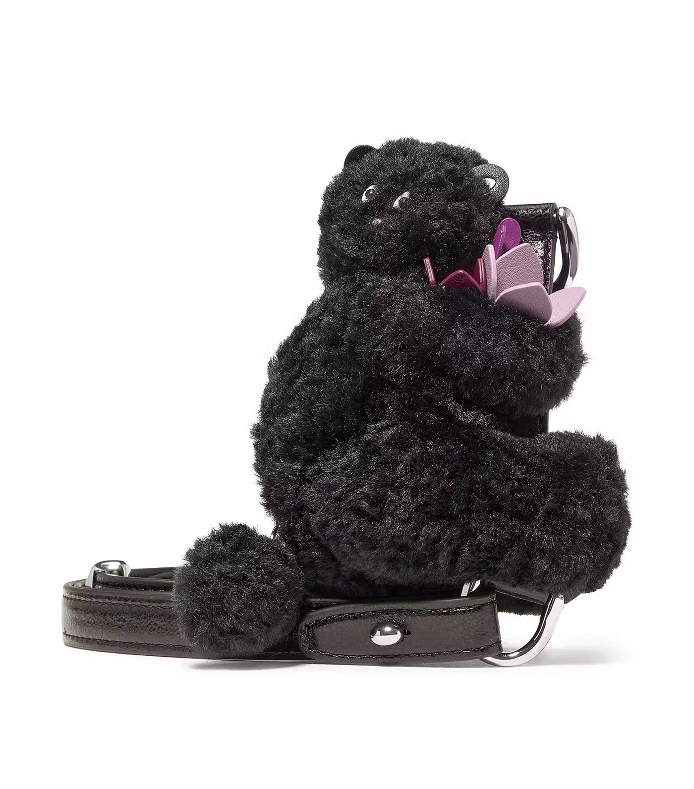 Duo Shearling Bear Crossbody Bag Black Multi