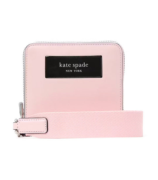 Label Small Compact Webbed Wristlet Pastry Pink