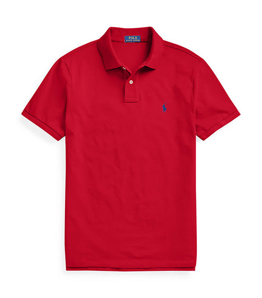 Men's Custom Slim Fit Mesh Polo Shirt Red