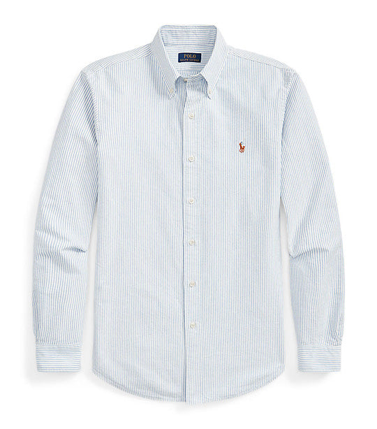 Men's Custom Fit Oxford Shirt Blue/White Stripe