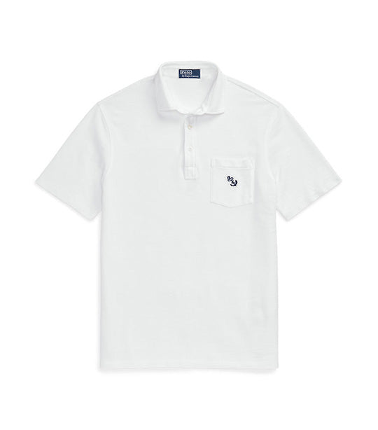 Men's Classic Fit Embroidered Mesh Polo Shirt White
