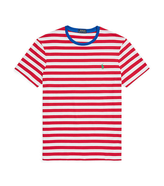Men's Custom Slim Fit Striped Jersey T-Shirt Pandora Red/White