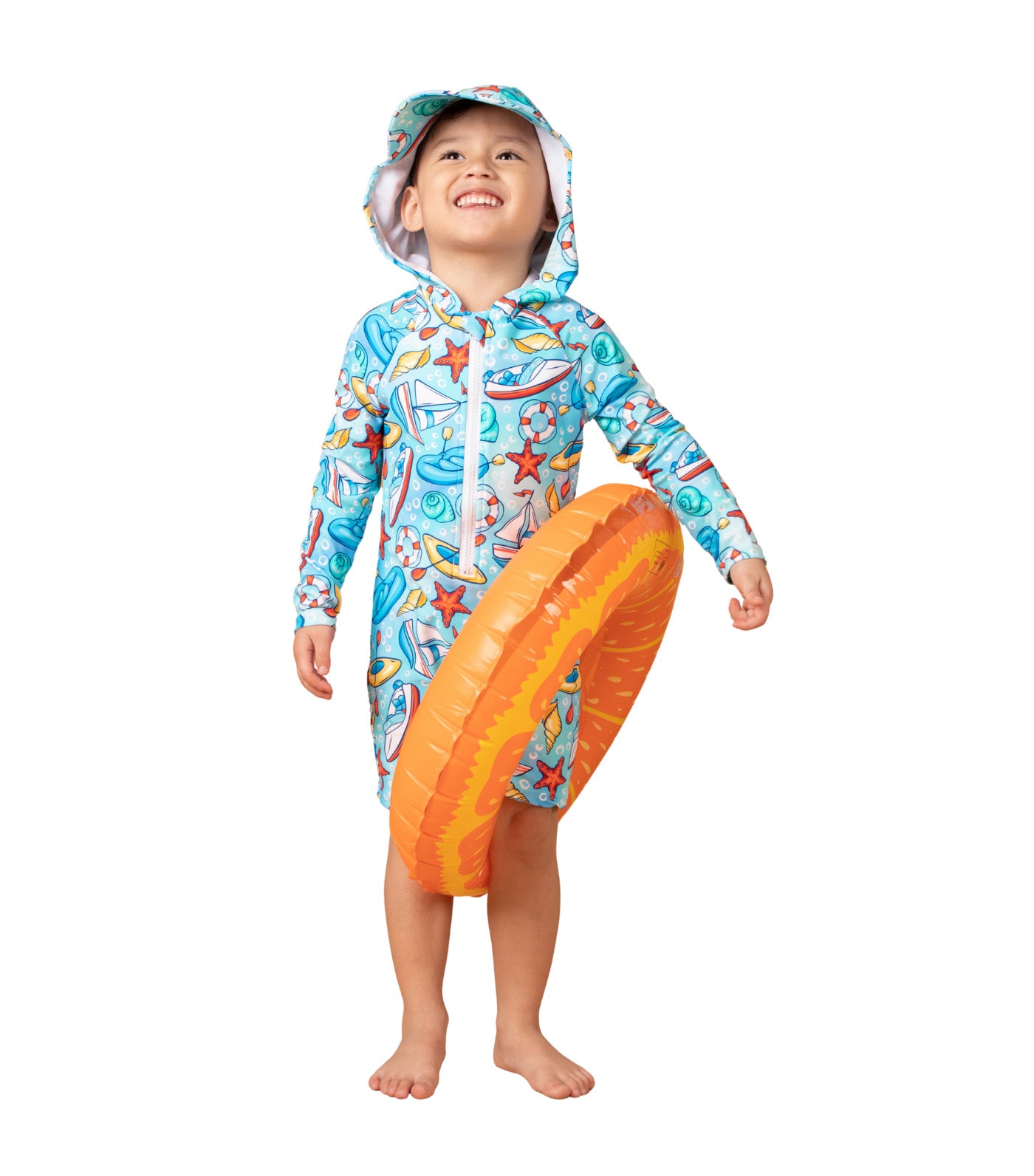 Sailor Hooded Longsleeves Rashguard Blue Starfish