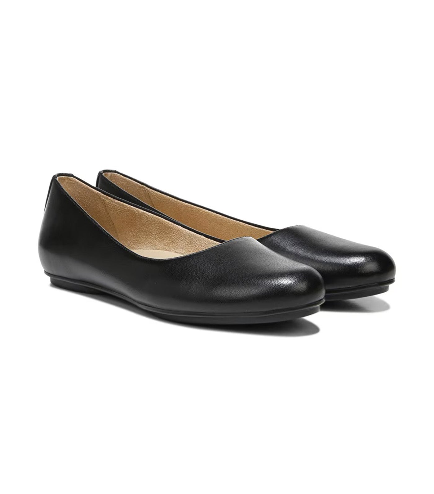 Maxwell Ballet Flat Black Leather