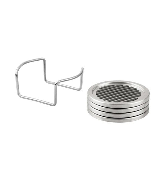 iDesign Stainless Steel Linea Coasters - Set of 4