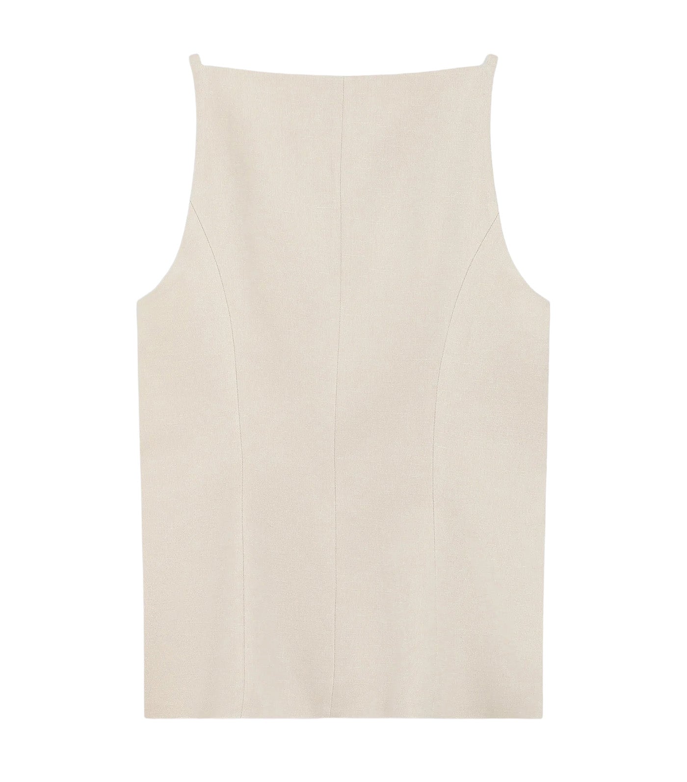 Winston Tencel and Linen Tailored Square-Neck Waistcoat Sand