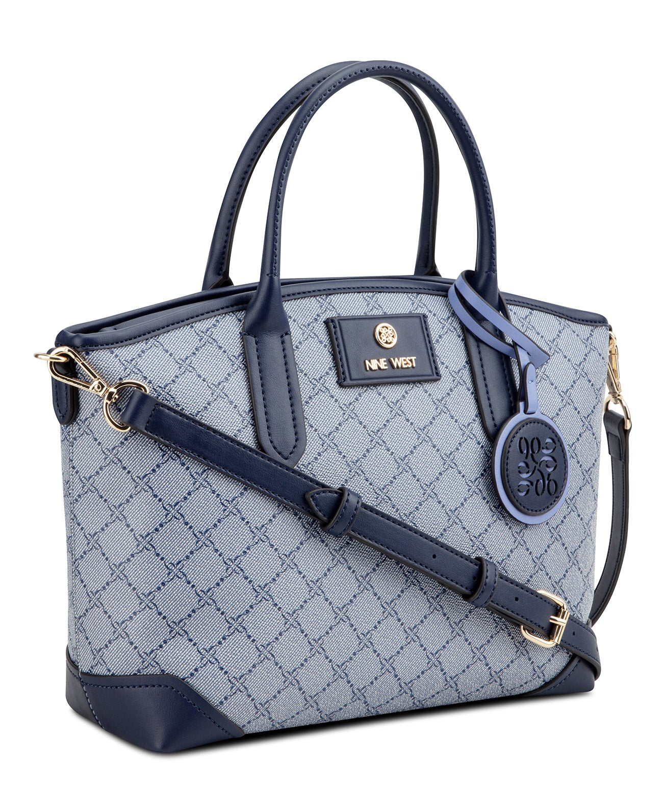 Piera Satchel Chambray Logo/Navy