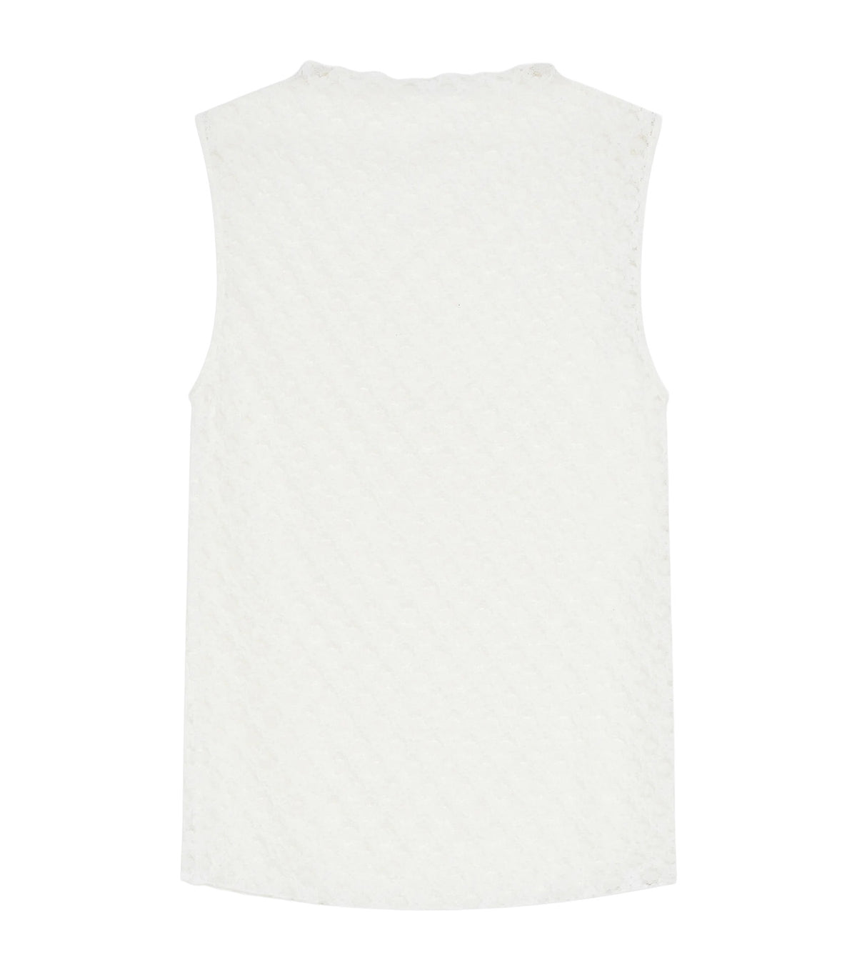 Vintie Fitted Sleeveless Lace Crew-Neck Top Ivory