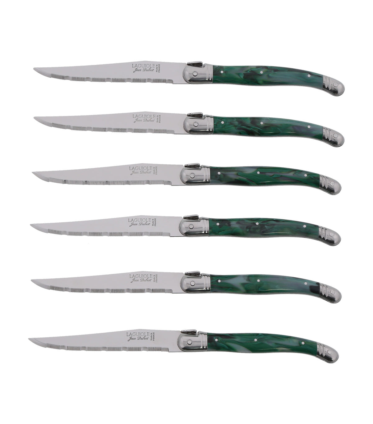 24-pc Laguiole Flatware Set Green Malachite