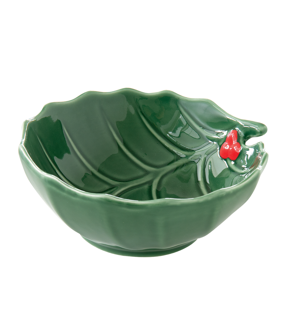 Holly & Berry Porcelain Bowl Green