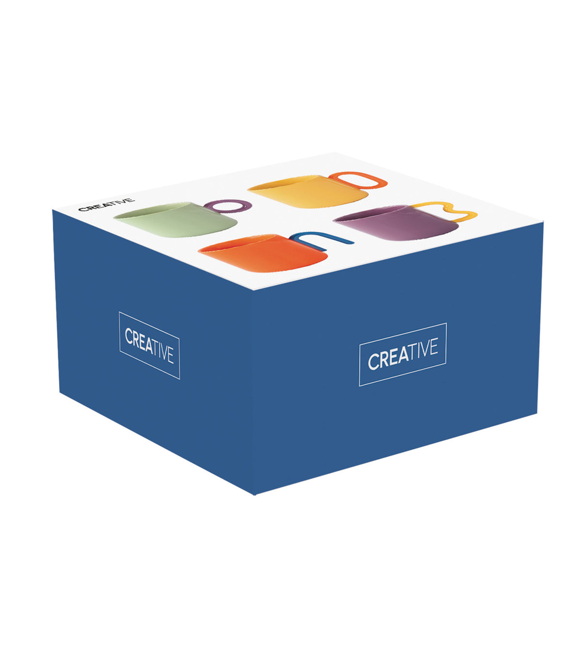 Creative Colored Set 4 Porcelain Mugs Assorted
