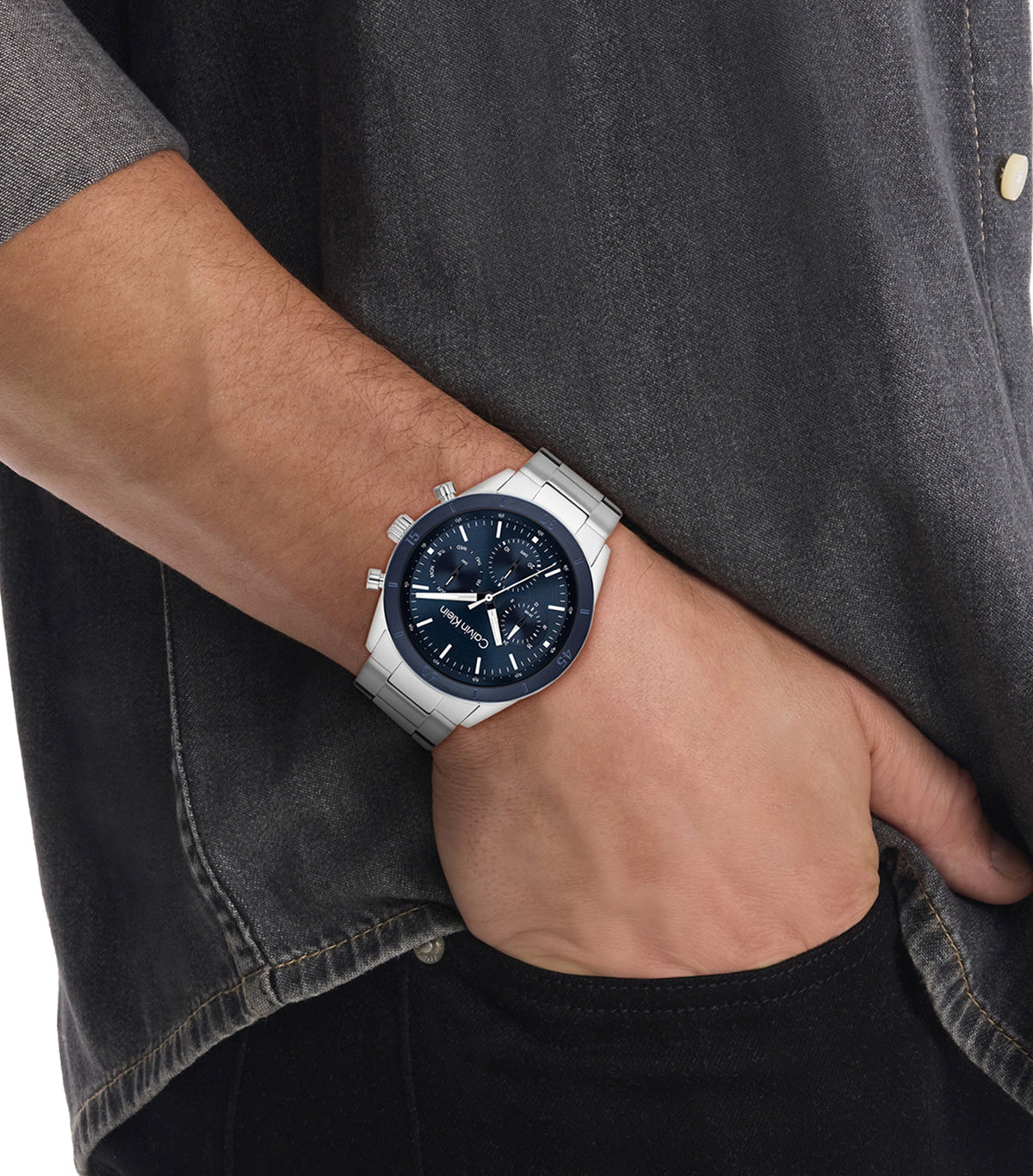 Performance 25200556 Steel Watch Silver/Blue