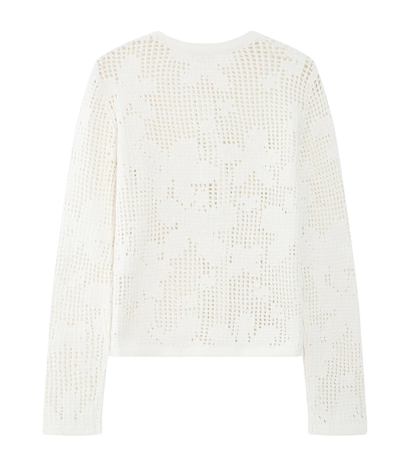 Velasquez Openwork Knit Long-Sleeve Cardigan Ecru
