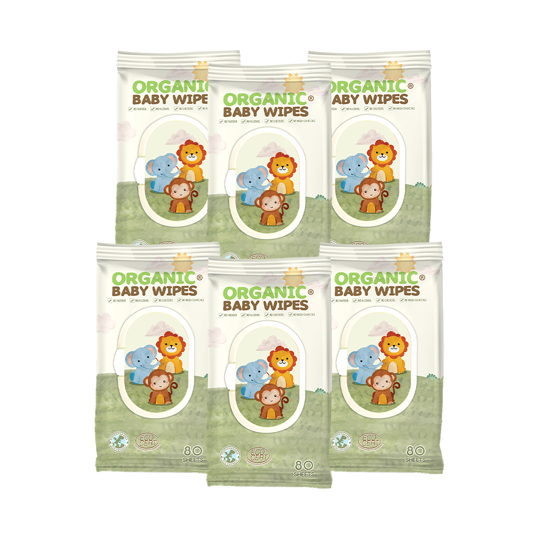 Baby Wipes with Cap (80 Wipes) - Pack of 6
