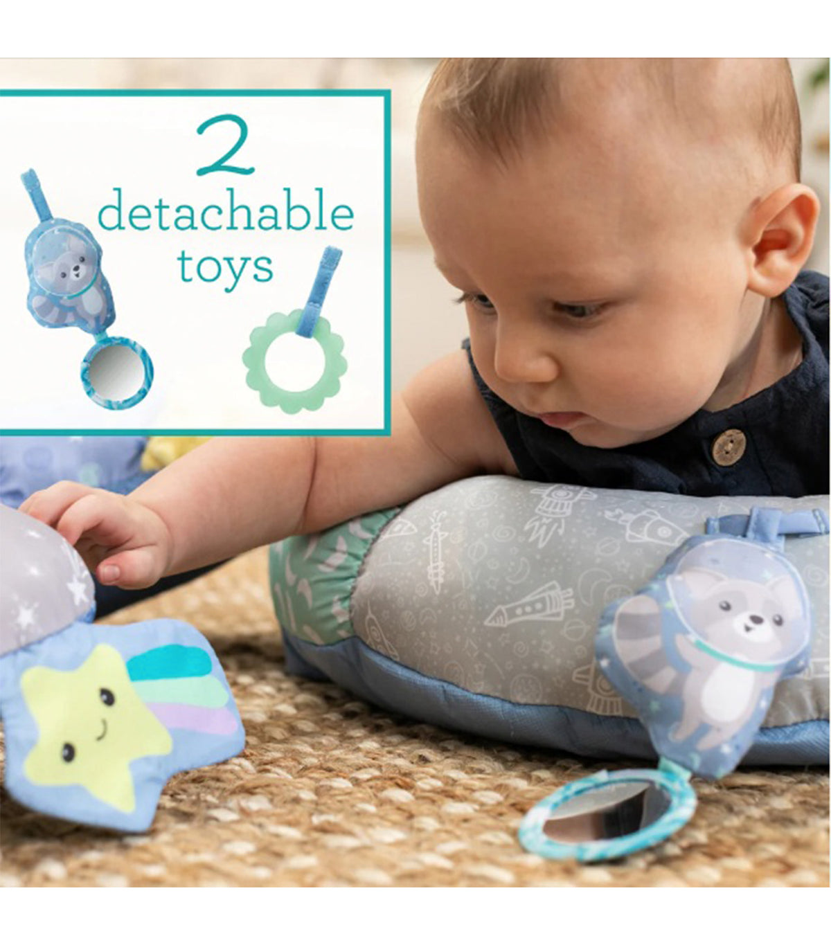 2-in-1 Tummy Time and Seated Support Blue