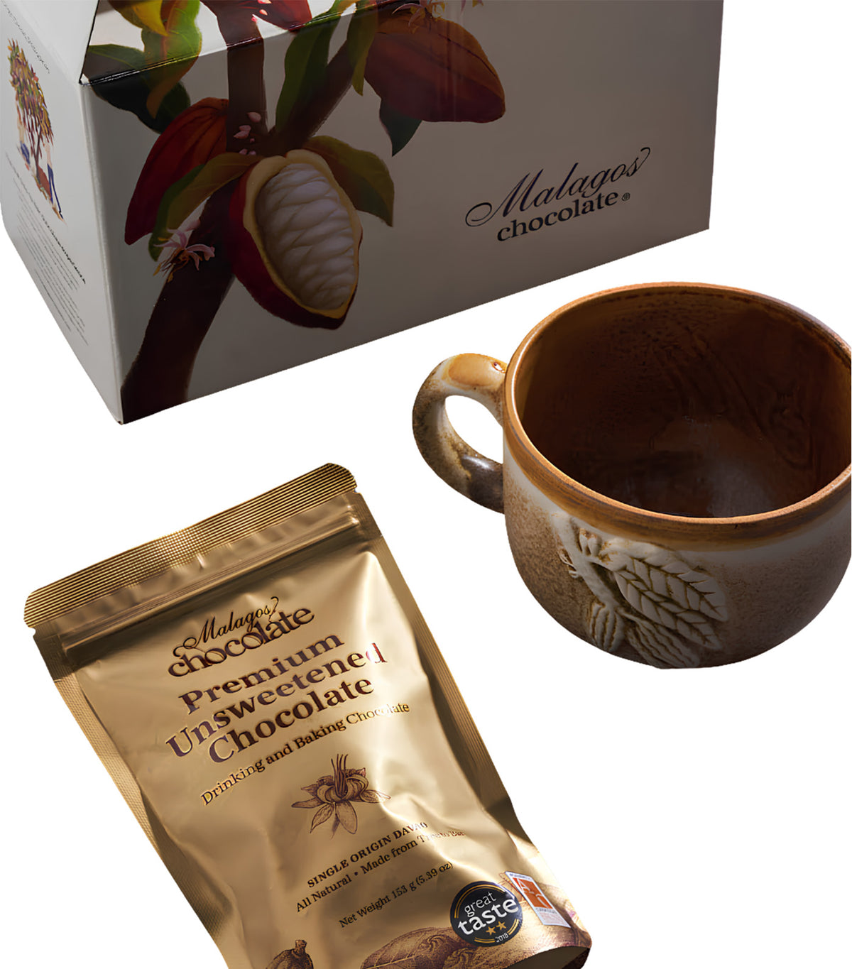 Handmade Mug Gift Set 2 (Premium Unsweetened Chocolate 153g)