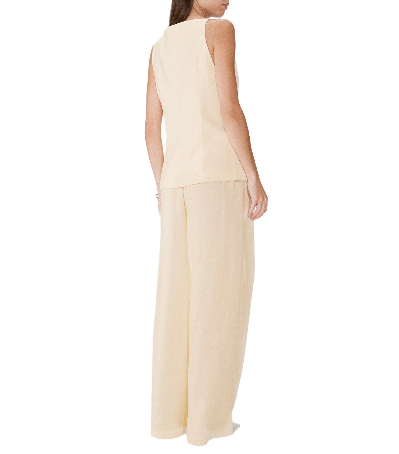 Winston Tencel and Linen Tailored Square-Neck Waistcoat Yellow