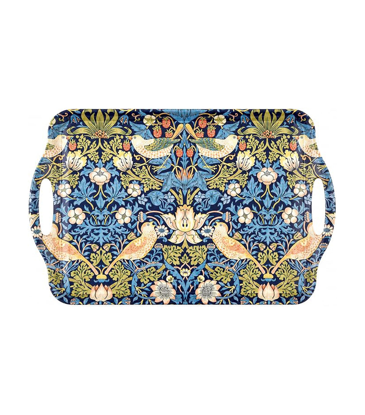 Morris & Co. Strawberry Thief Large Handled Tray Blue
